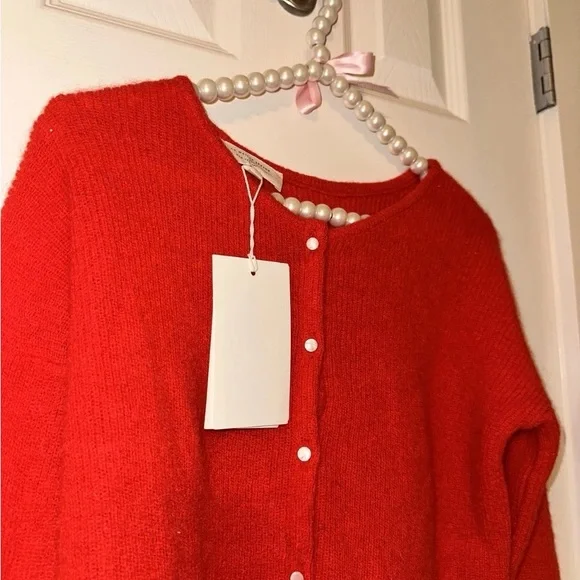 NWT Sezane Gaspard Cardigan Sweater in Red Size XS - Picture 5 of 13